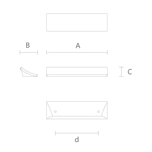 Flat curved beech cabinet handles